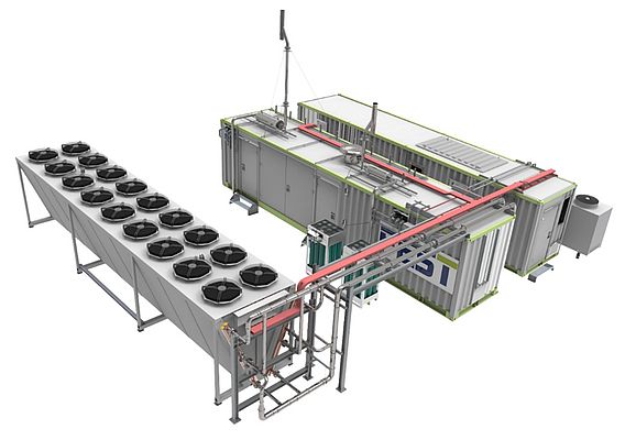 Standardised containerised PEM electrolyser from FEST – modular and scalable. Picture: FEST GmbH