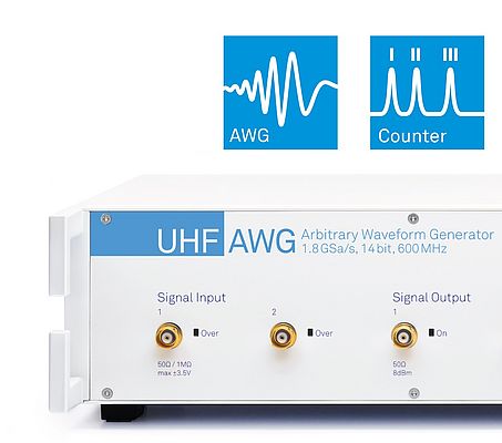 The UHF-AWG option is an upgrade for the UHFLI Lock-in amplifier