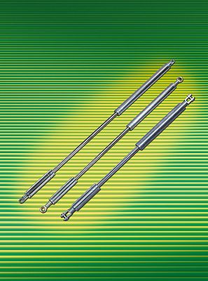 Tandem gas springs are equipped with a piston rod made of hard chromium plated steel and steel galvanized cylinder liners and connection parts. These durable and lean helpers are available with extension forces of 300 N to 5,000 N.