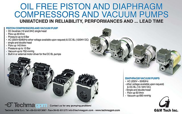 Oil Free Piston and Diaphgram Compressors and Vacuum Pumps