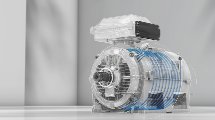 Liquid-cooled IE5 SynRM motor. Source: ABB