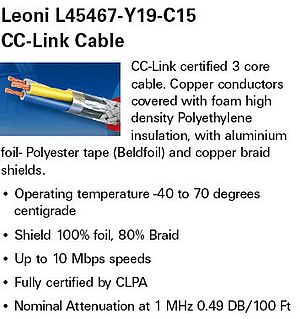 Leoni L45467-Y19-C15 CC-Link Cable