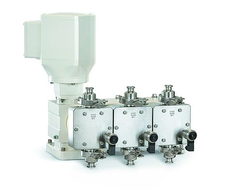 For the high precision diaphragm pumps of its ecodos series, LEWA GmbH uses the efficient IE5+ motors from NORD DRIVESYSTEMS. Image Lewa GmbH
