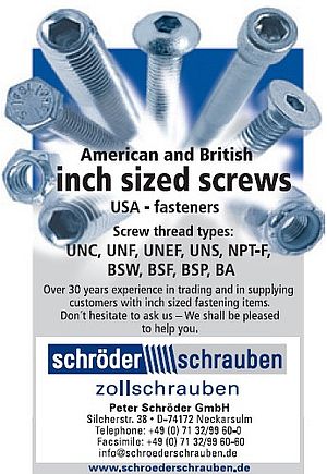 American and British inch sized screws