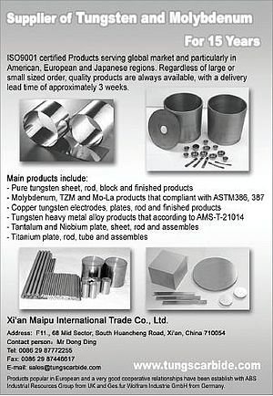 Supplier of Tungsten and Molybdenum