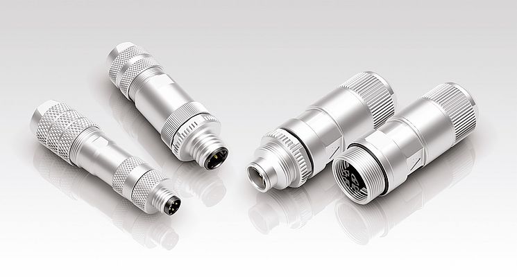 Fig. 1: Circular connectors in the M8, M12 and M16 form factors are suitable for cost-effective connectivity solutions under the requirements of Industry 4.0 (Photo: binder)