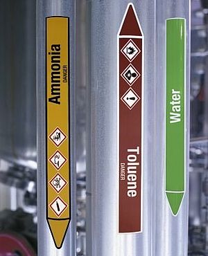 Pipe markers and safety signs