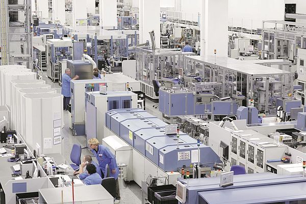The factory manufactures 12 million Simatic programmable logic controls per year