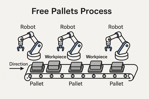 Free pallets is a widely used technique for automating industrial manufacturing processes. Picture: Yamaha