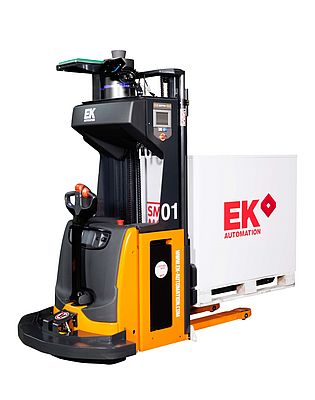 Fully automated serial fork lift truck