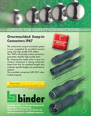 Overmoulded snap-in connectors IP67