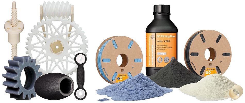 With tribofilaments, laser sintering powders and resins, igus offers a wide range for the fast and economical production of wear-resistant special parts - from a single part to high-volume production. Picture: igus SE & Co. KG