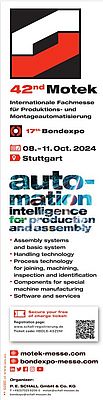 42nd Motek and 17th Bondexpo from October 8 to 10 in Stuttgart