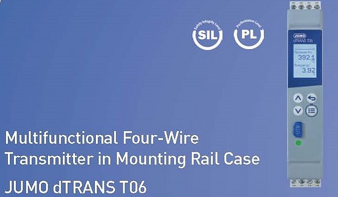 Jumo Multifunctional Four-Wire Transmitter in Mounting Rail Case