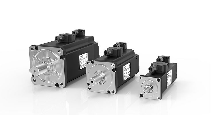 Inovance MS1 servo motors in different sizes. Picture: Inovance