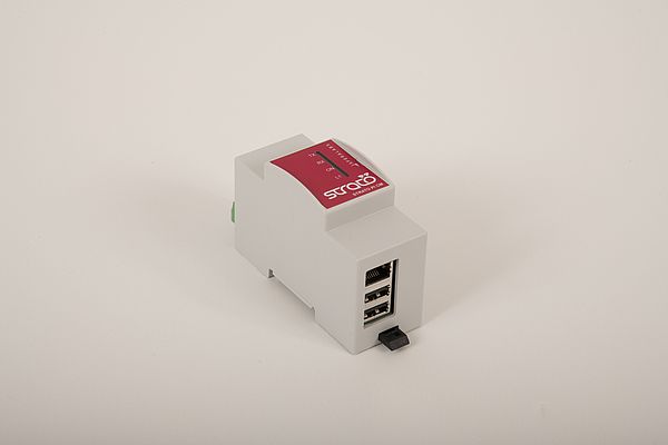 Strato Pi CM, compact industrial server CE/FCC/IC compliant, with a wide-range power supply.