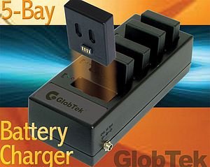 Battery Pack and 5-Bay Battery Charger System