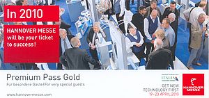 Get Your Premium Pass For HANNOVER MESSE 2010