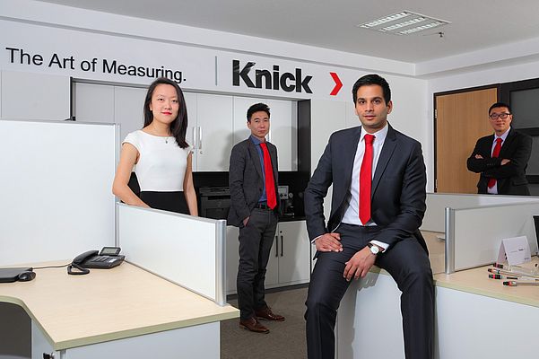 Souliman Amarouche, managing director at Knick Electronic Measurement Trading Co., Ltd., and his team in their new offices