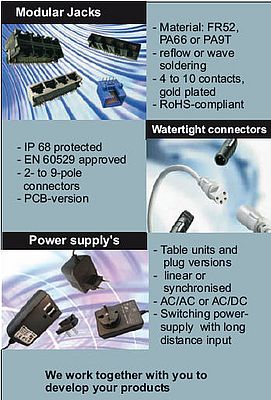 Modular Jacks,watertight connectors,power supply