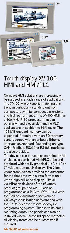 Touch display XV 100 HMI and HMI/PLC