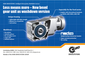 Washdown helical bevel gearboxes