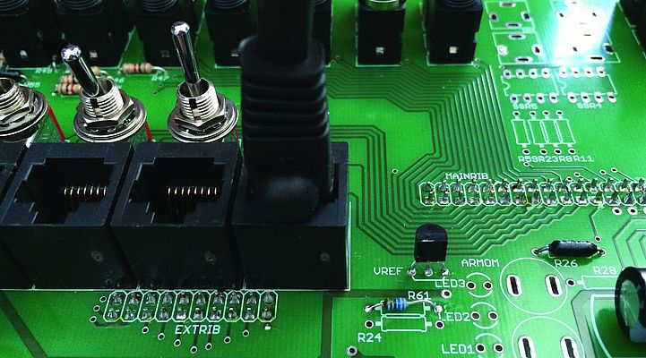 Monitoring and Control Center PCB close up for RJ45 multifunction ports