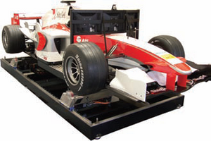 Servo motors drive F1 racing simulator