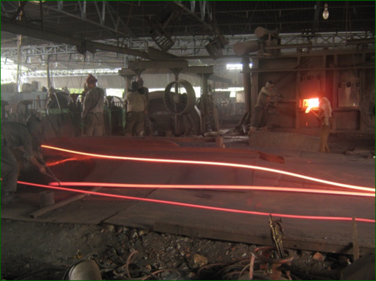 The steel re-rolling unit at Bhavnagar