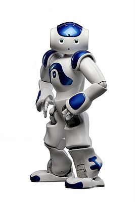 Nao, Romeo's smaller brother. His shoulders are equipped with maxon DCX motors.  Image © Aldebaran