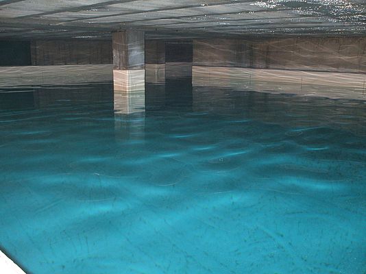 Uno dei serbatoi utilizzati per lo stoccaggio dell'acqua