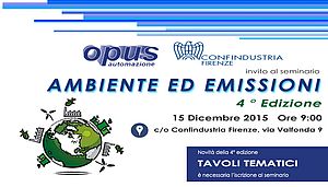 Si parlerà di ambiente ed emissioni industriali al seminario di Opus Automazione e Confindustria Firenze