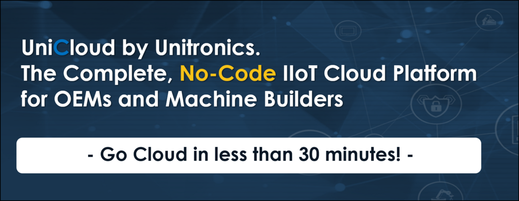 Unicloud, la piattaforma di Unitronics cloud completa, senza codice, e IIoT per OEM e costruttori di macchine
