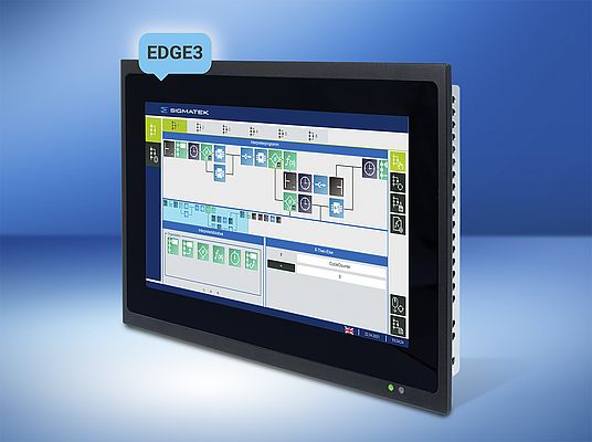 Il pannello operativo compatto ETT 764 di SIGMATEK fornisce una visualizzazione fluida e moderna (web) con la tecnologia EDGE3