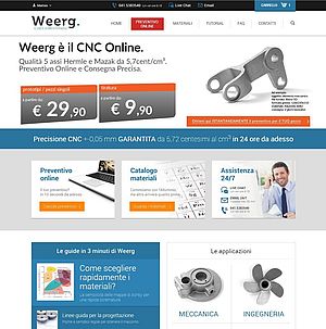 Weerg annuncia il sito per l’acquisto via web di lavorazioni CNC