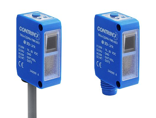 I sensori di oggetti trasparenti Contrinex utilizzano un principio di funzionamento a riflessione brevettato con luce ultravioletta polarizzata a 275 nm