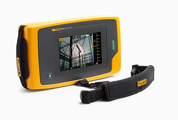 La telecamera Fluke™ ii910 ha un touchscreen LCD che sovrappone una SoundMap™ a un'immagine visiva per una rapida identificazione delle scariche