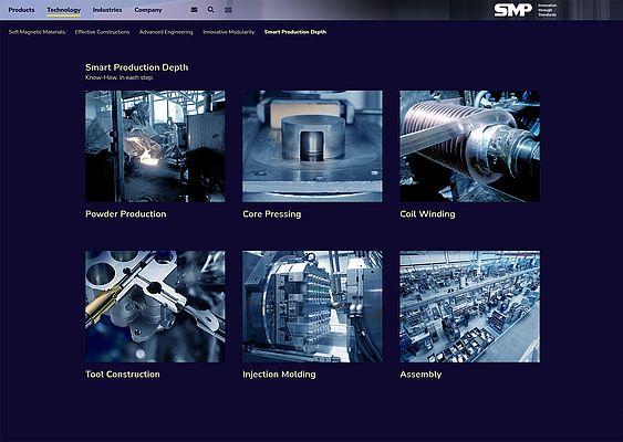 SMP ha un’elevata profondità di produzione, che inizia con lo sviluppo e la produzione in-house di materiali compositi in polvere
