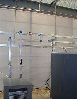 Sistema di distribuzione in alluminio e aria compressa