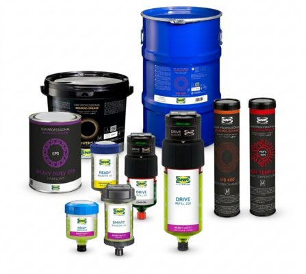 Gamma di lubrificanti professionali con marchio SNR