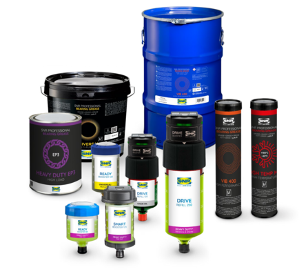 Gamma di lubrificanti professionali con marchio SNR