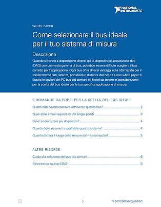 Come selezionare il bus ideale per i sistemi di misura