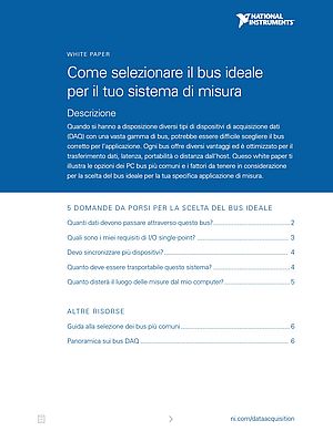 Come selezionare il bus ideale per i sistemi di misura