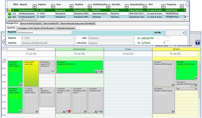 Figura 1 - Screenshot del sistema di gestione integrata: è rappresentata la funzionalità che permette la Gestione Autonoma delle attività di PILS e relativo tutoraggio da parte degli operatori delle singole aree