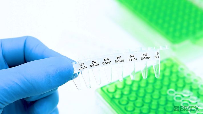 B-492 è una serie di etichette per provette PCR resistenti alle sostanze chimiche usate nei laboratori