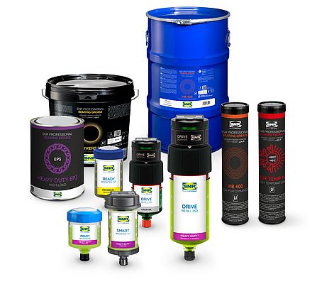 Gamma di lubrificanti professionali con marchio SNR