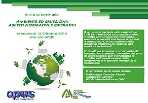 Seminario "Ambiente ed Emissioni - aspetti normativi e operativi"