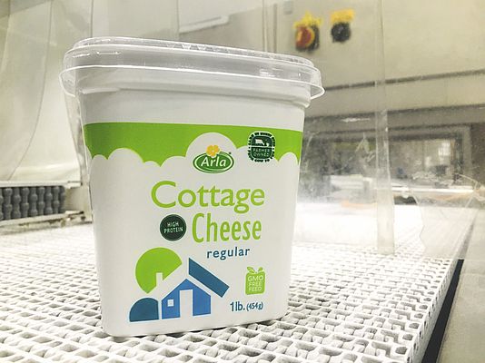 Arla Foods produce 20mila tonnellate di formaggio fresco in fiocchi l’anno, 76,9 tonnellate al giorno