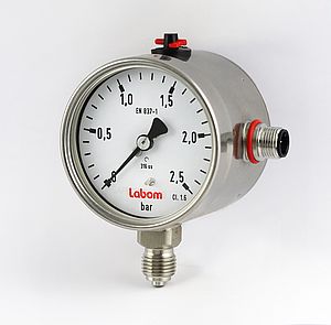 Mechanical Pressure Gauge With Electronic Transmission of Measured Values