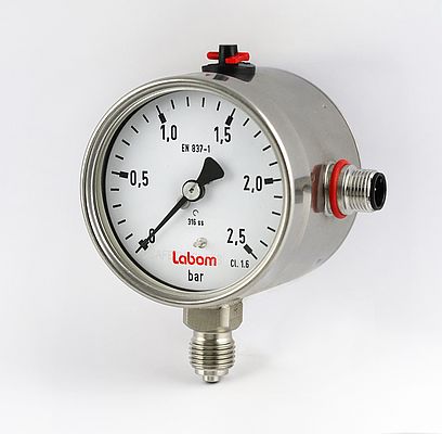 Mechanical Pressure Gauge With Electronic Transmission of Measured Values